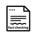 Минималистичная одноцветная иконка фактчекинга на белом фоне для раздела новостей бизнеса в Киеве